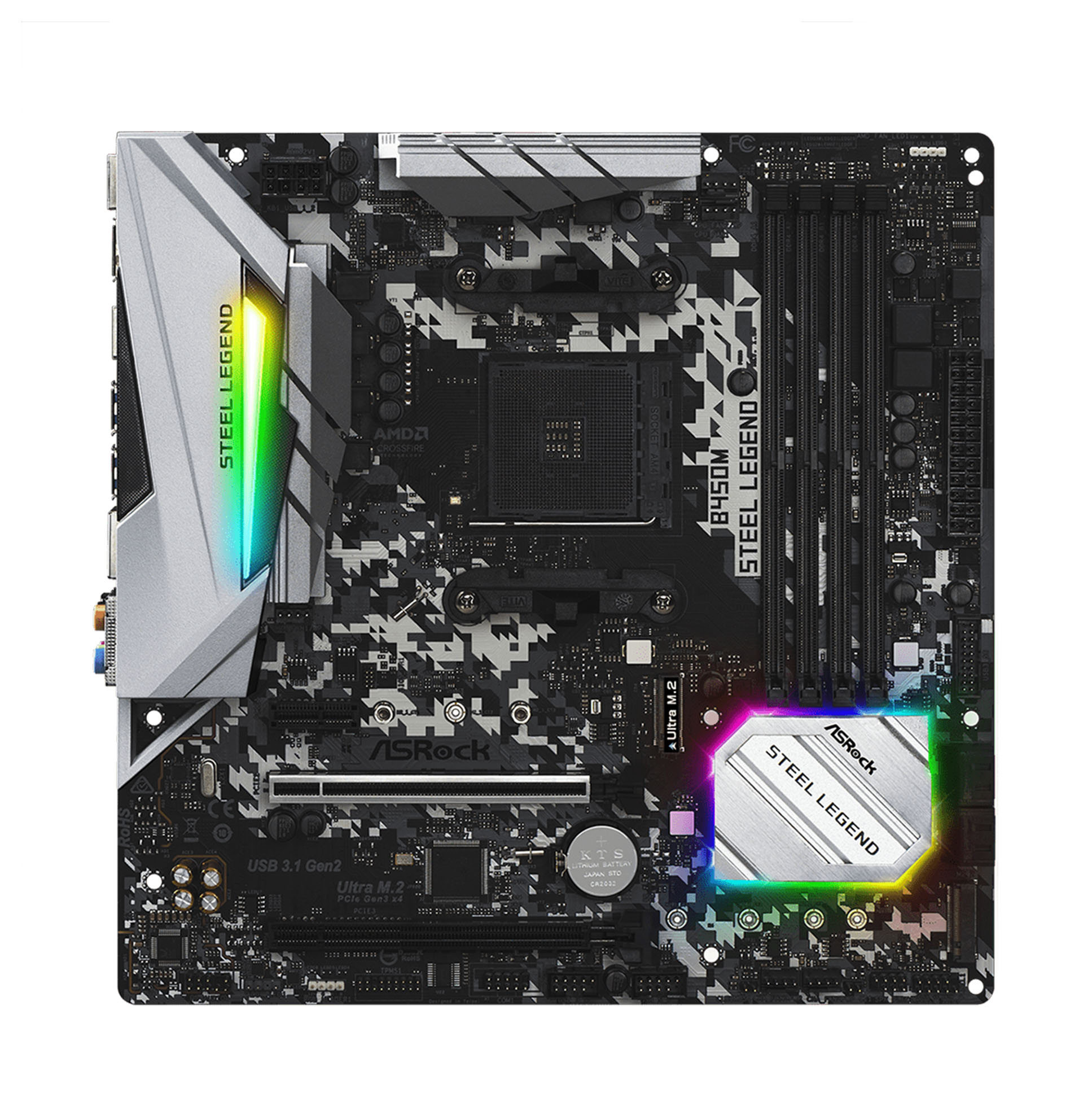 100% Tested FOR ASROCK B450M Steel Legend Motherboard Supports 3600X