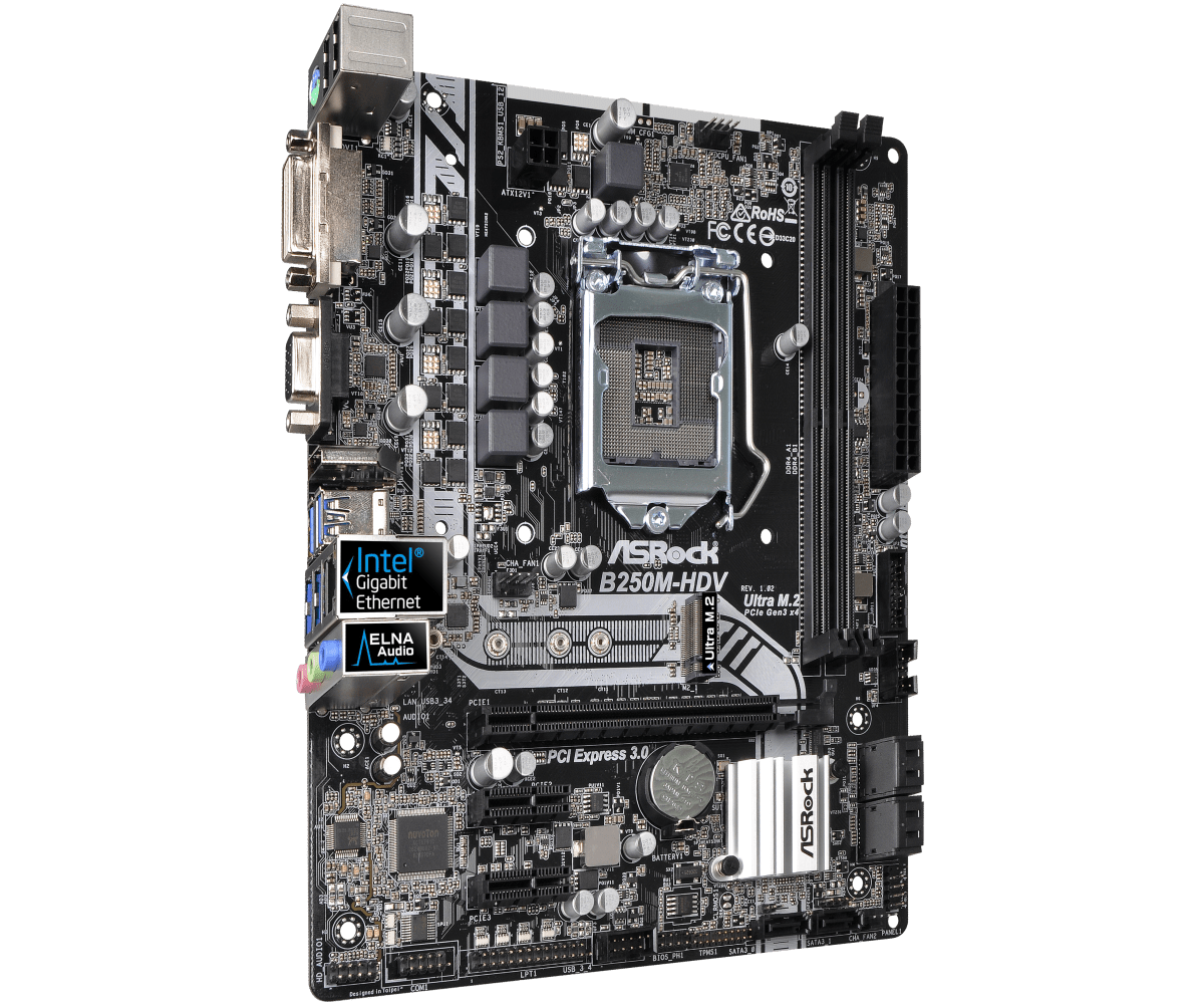 i7 7700K AsRock B250M-HDV セット 100% Tested FOR Asrock B250M-HDV Motherboard Supports G4560