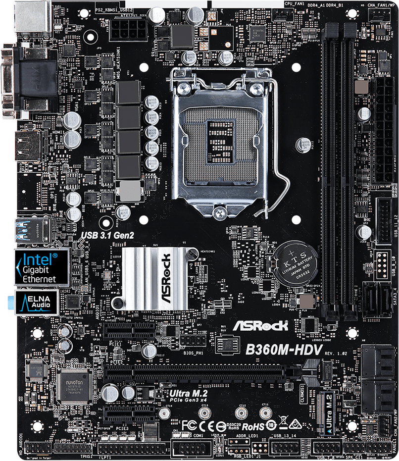 For Asrock B360M-HDV Motherboard LGA1151 8 Generation CPU Supports