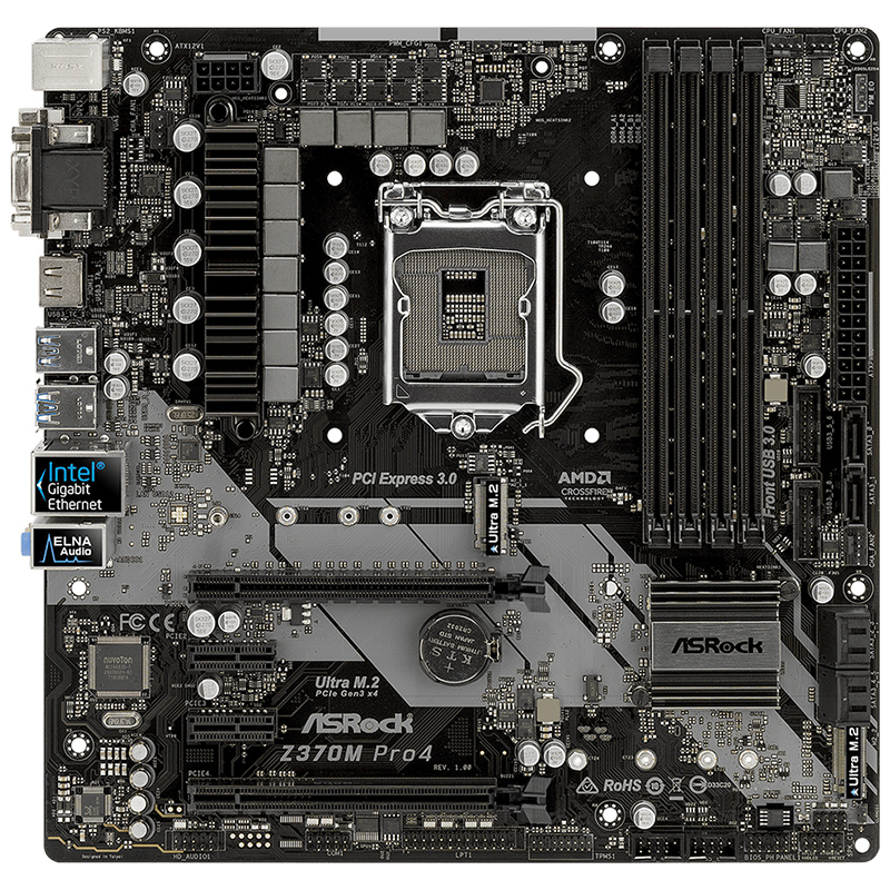 For ASRock Z370M Pro4 LGA 1151 USB 3.1 Intel Z370 Micro ATX