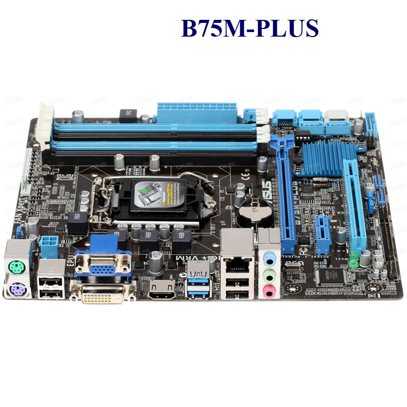 用於asus b75m-plus lga1155 桌機主機板sata3.0 intelb75 ddr3 m-atx