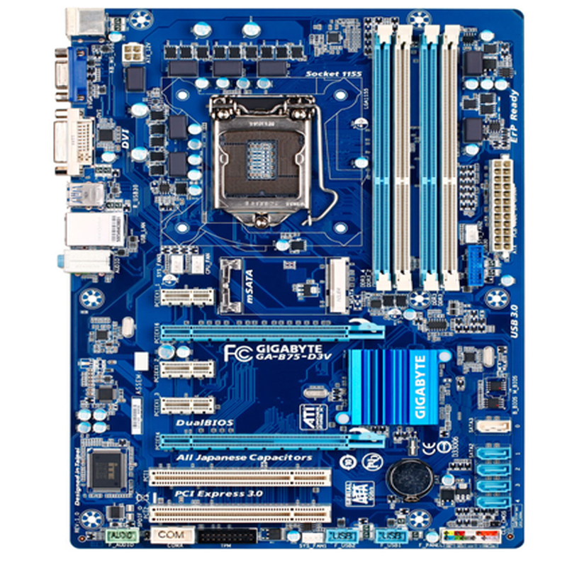 For Gigabyte B75-D3V Desktop Motherboard DDR3 LGA1155 Intel B75 USB3.0