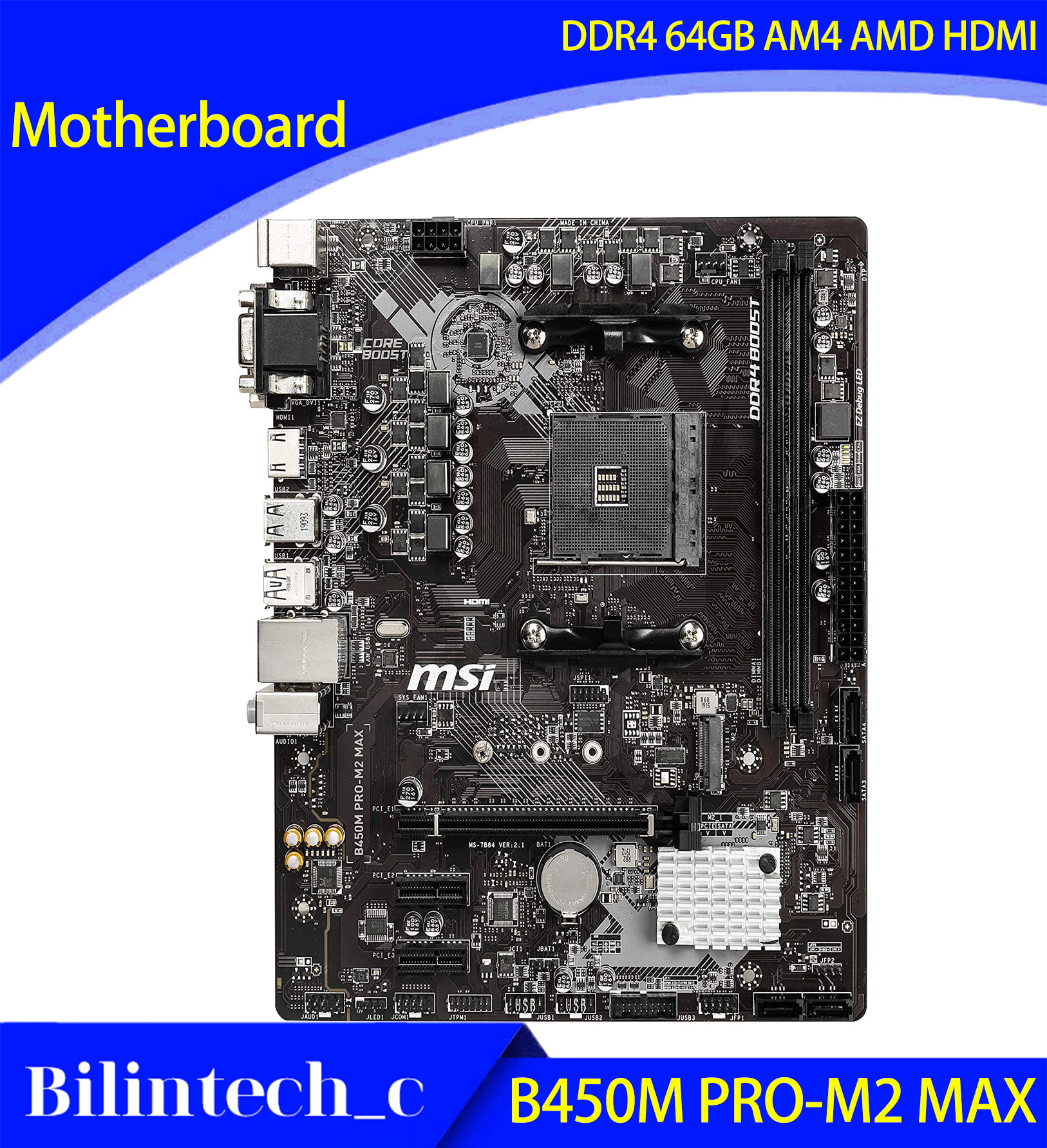 【中古】Ryzen7 3700X + MSI B450M PRO-M2 MAX FOR MSI B450M PRO-M2 MAX Motherboard Supports 2600/2600X/3600