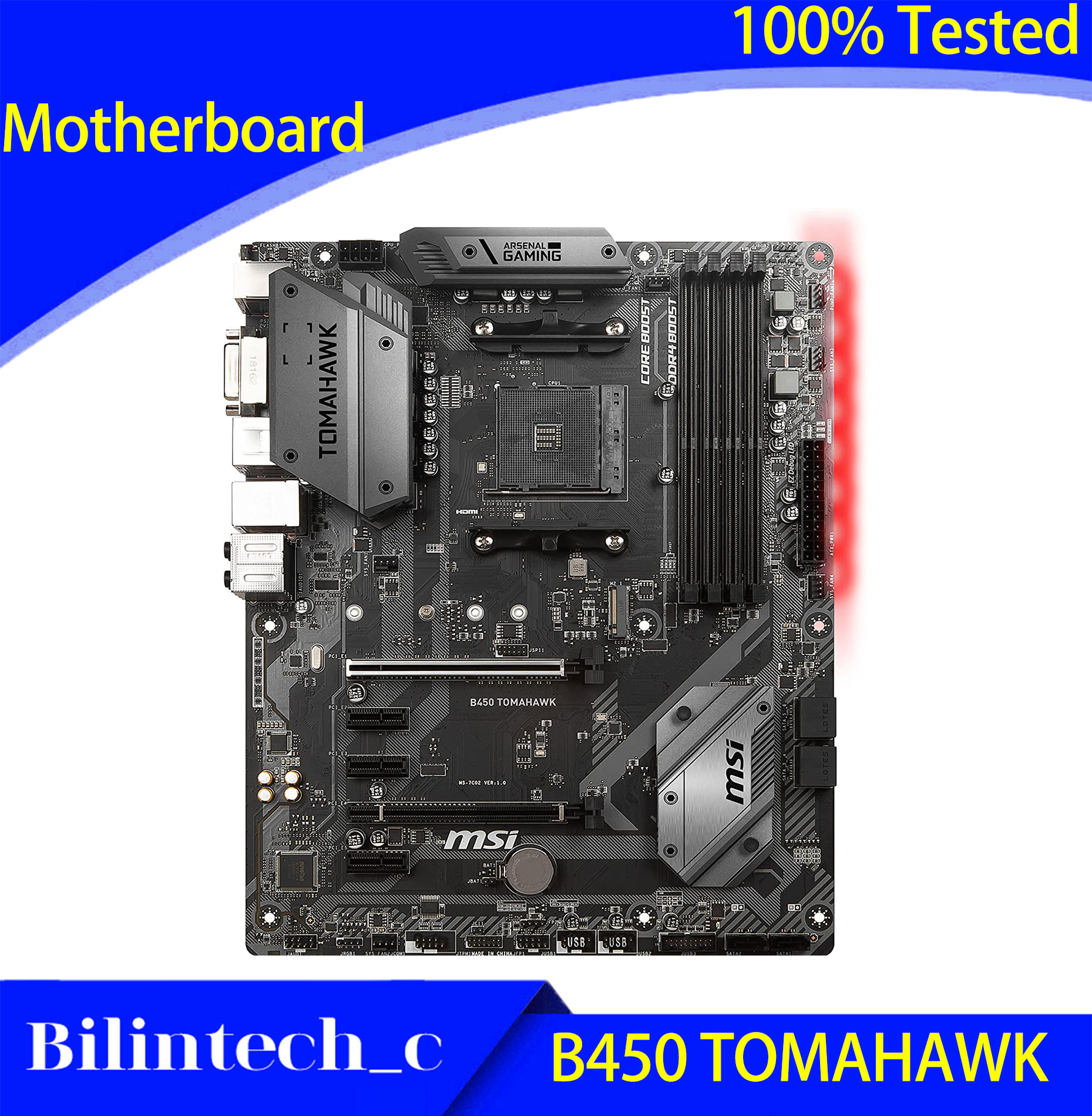 FOR MSI B450 TOMAHAWK Gaming Motherboard AM4 Supports 3600 3950X