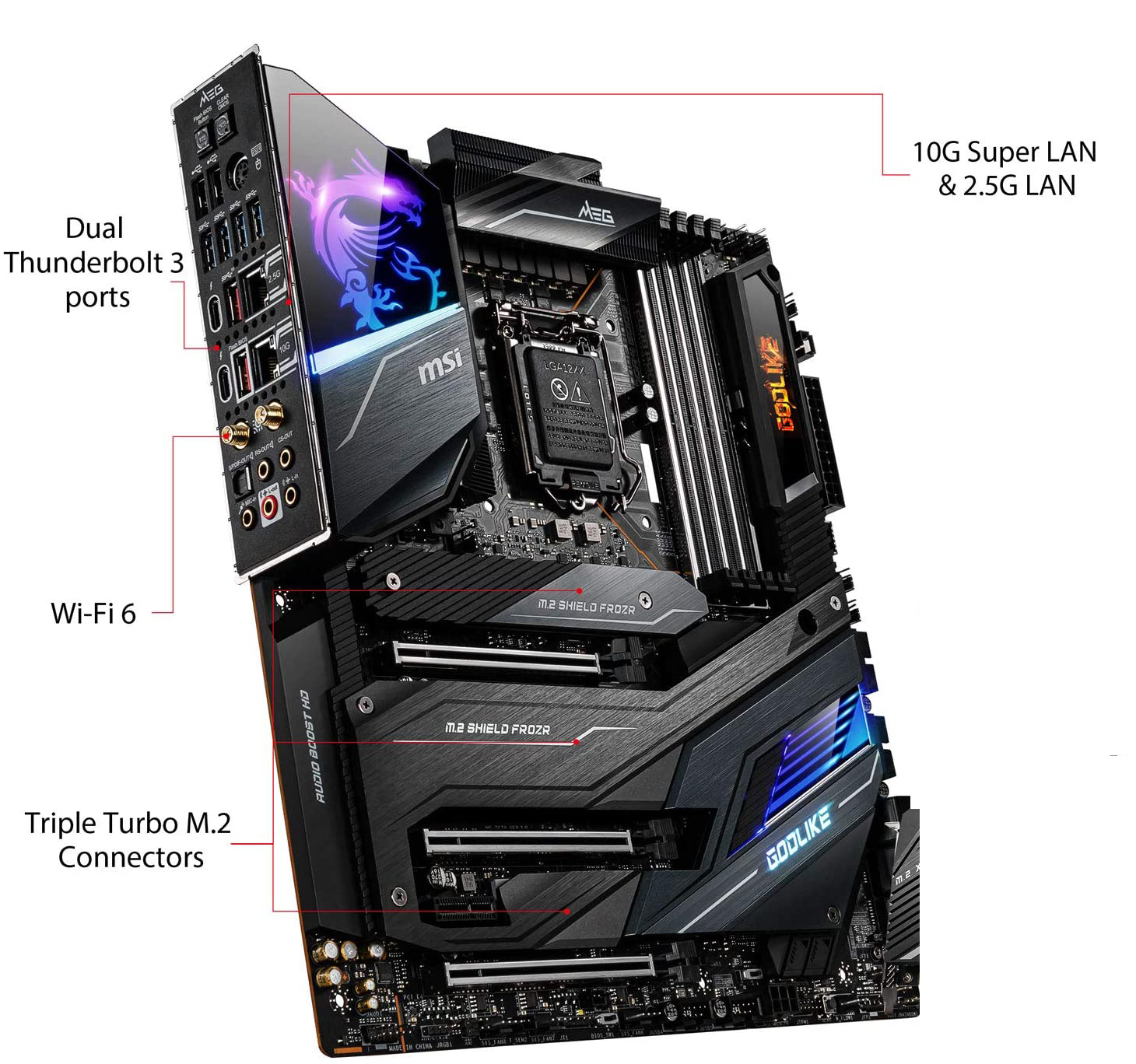 FOR MSI MEG Z490 GODLIKE Computer Motherboard Support CPU