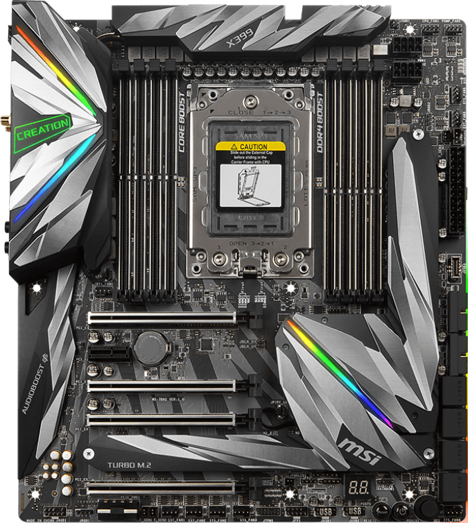 FOR MSI MEG X399 CREATION Motherboard AMD X399 Socket TR4 | eBay