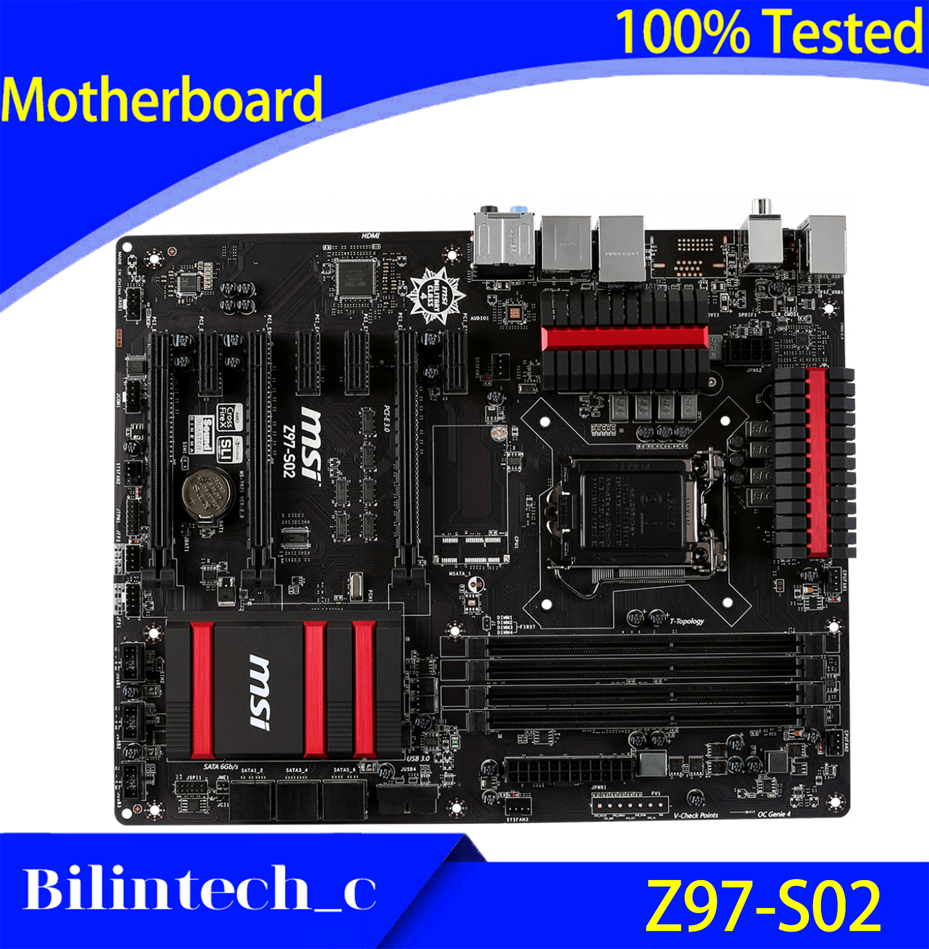 For Msi Z97 S02 Motherboard G43 Usb3 Sata3 Ddr4 1150 Pin Z97 Supports 4790k Ebay