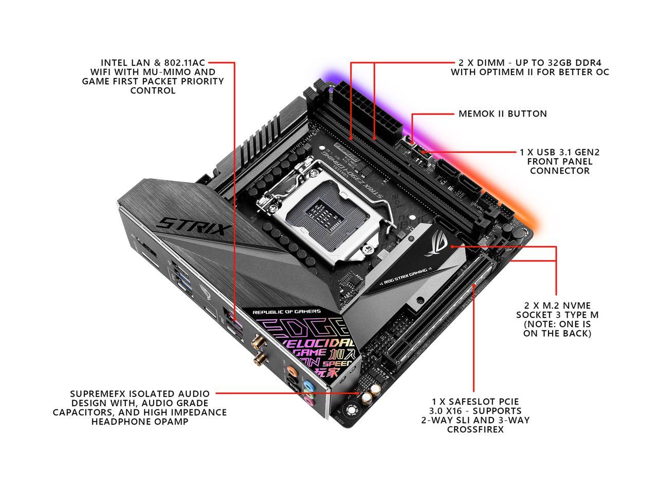 FOR ASUS ROG Strix Z390-I Gaming Motherboard Support 8600 8700k