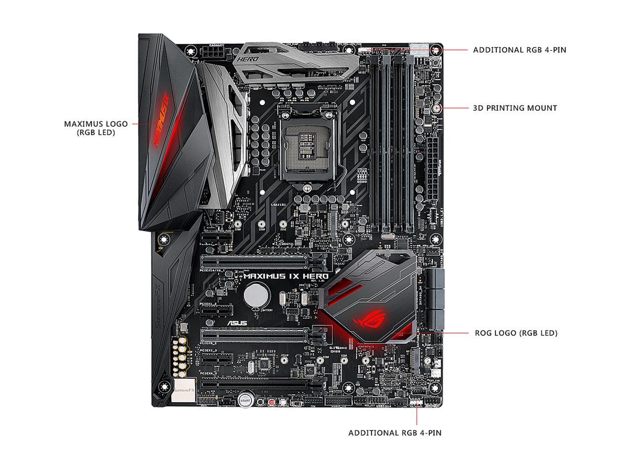 FOR ASUS ROG Maximus IX Hero z270 Motherboard Support I7 7700K 64GB DDR4  1151PIN