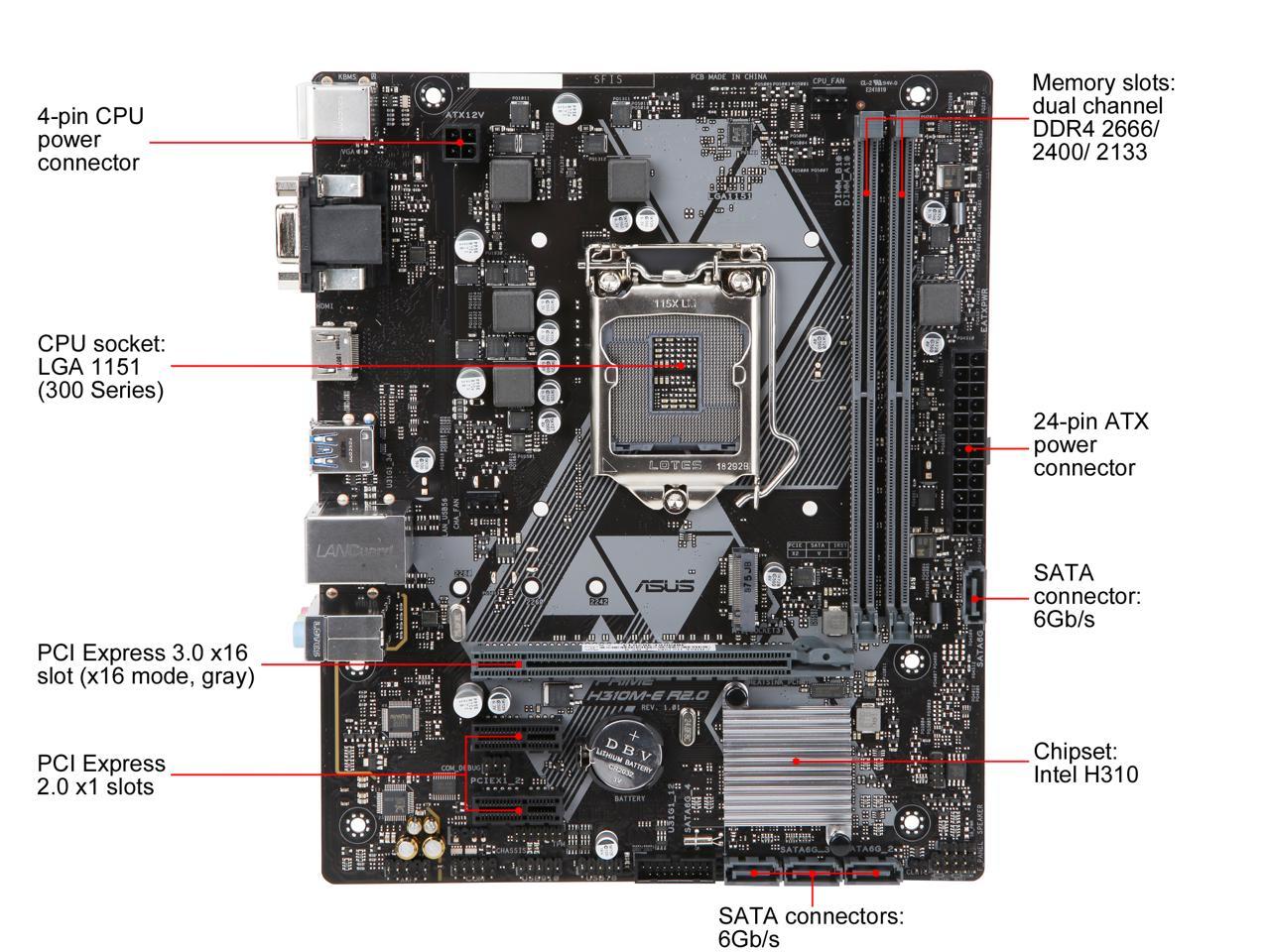 Amazon.com: Asus Prime H310M A R2.0/CSM Intel Chipset LGA