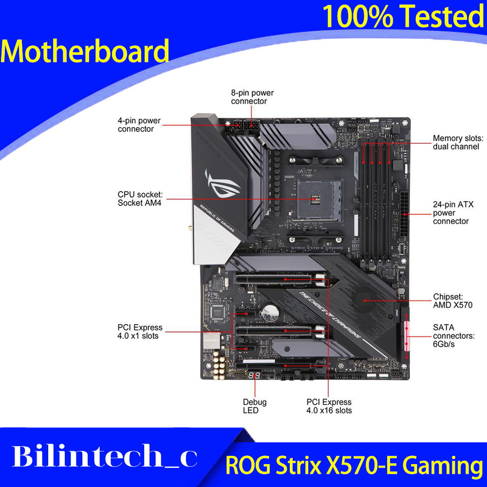 FOR ASUS ROG Strix X570-E Gaming Motherboard Support 3600 3800X