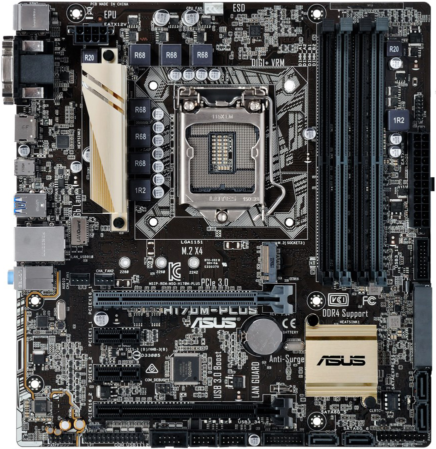【初売り】 I5 Supports Motherboard H170M-Plus ASUS FOR 6600K DDR4 32GB マザーボード
