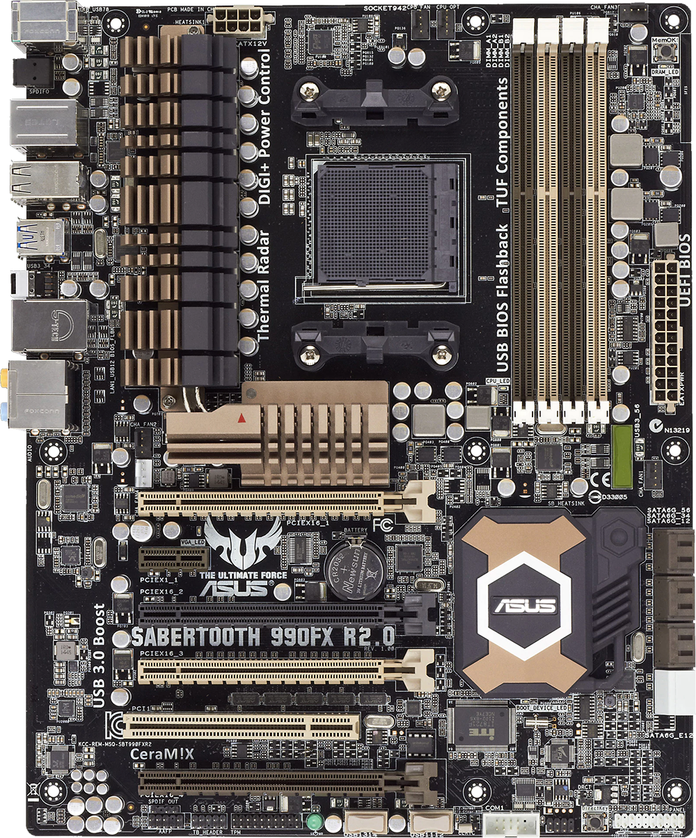 AMD FX-8350 SABERTOOTH 990FX R2.0 16GB付き FOR ASUS Sabertooth 990FX R2.0 Motherboard Supports 64GB DDR3 AMD