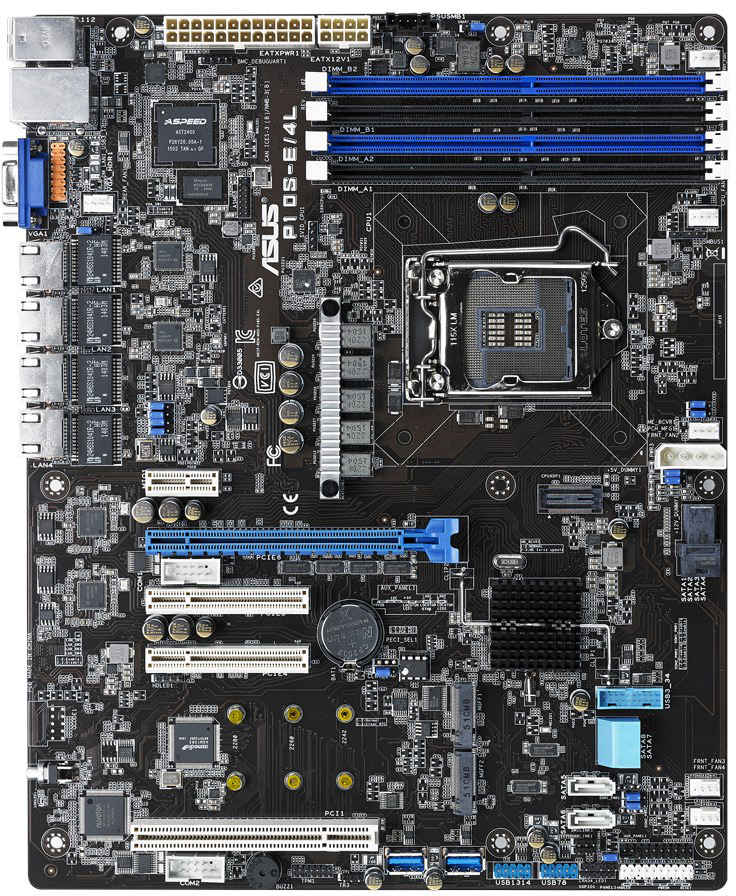 FOR ASUS P10S-E/4L Server Motherboard Supports E3-1200 V5 64GB