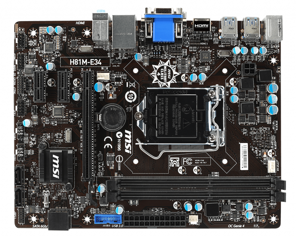 FOR MSI H81M-E34 Motherboard Supports 32GB DDR3 LGA1150 ATX standard