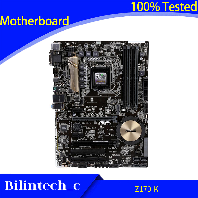 FOR ASUS Z170-K Intel Z170M/DDR4/LGA1151 Motherboard Test ok USB3