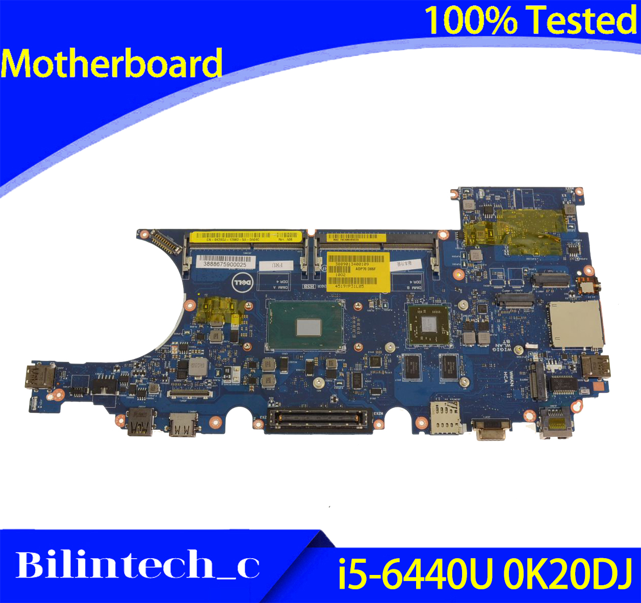 FOR DELL Latitude E5470 Motherboard Supports i5-6440U 0K20DJ ADP70