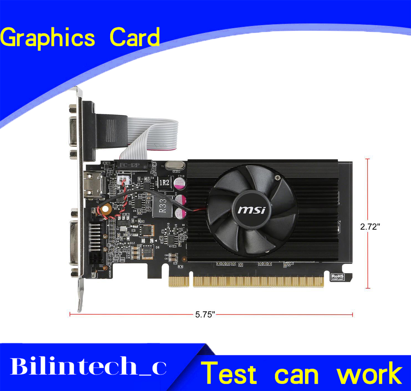 FOR MSI GT 710 DirectX 12 GT 710 2GD3 LP 2GB 64-Bit DDR3 Low