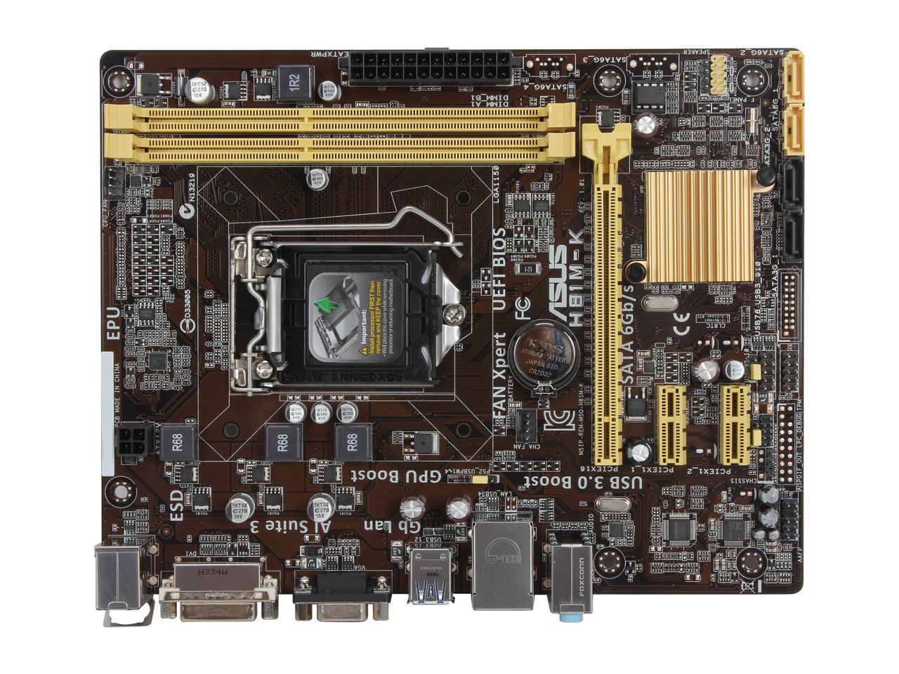FOR ASUS H81M-K Motherboard Support 4 Generation i5-4590 DDR3 16G