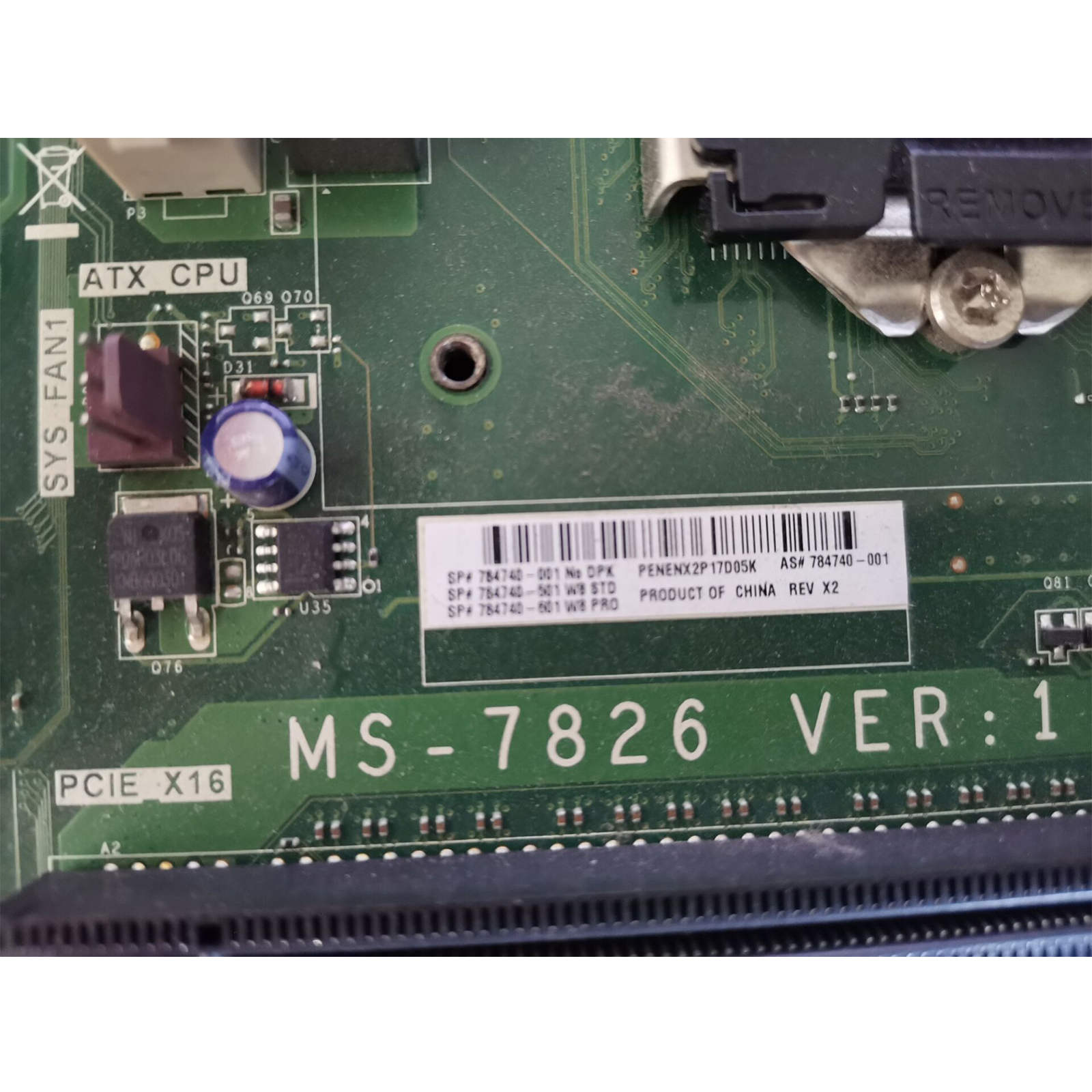 FOR HP Envy Phoenix 810-460 MS-7826 Motherboard 784740-001 Tested