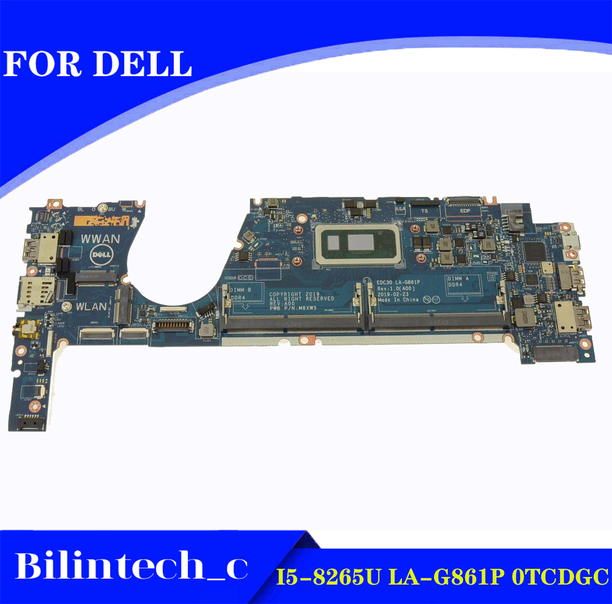 I5-8265U LA-G861P TCDGC 0TCDGC FOR DELL Latitude 7300 Motherbroad