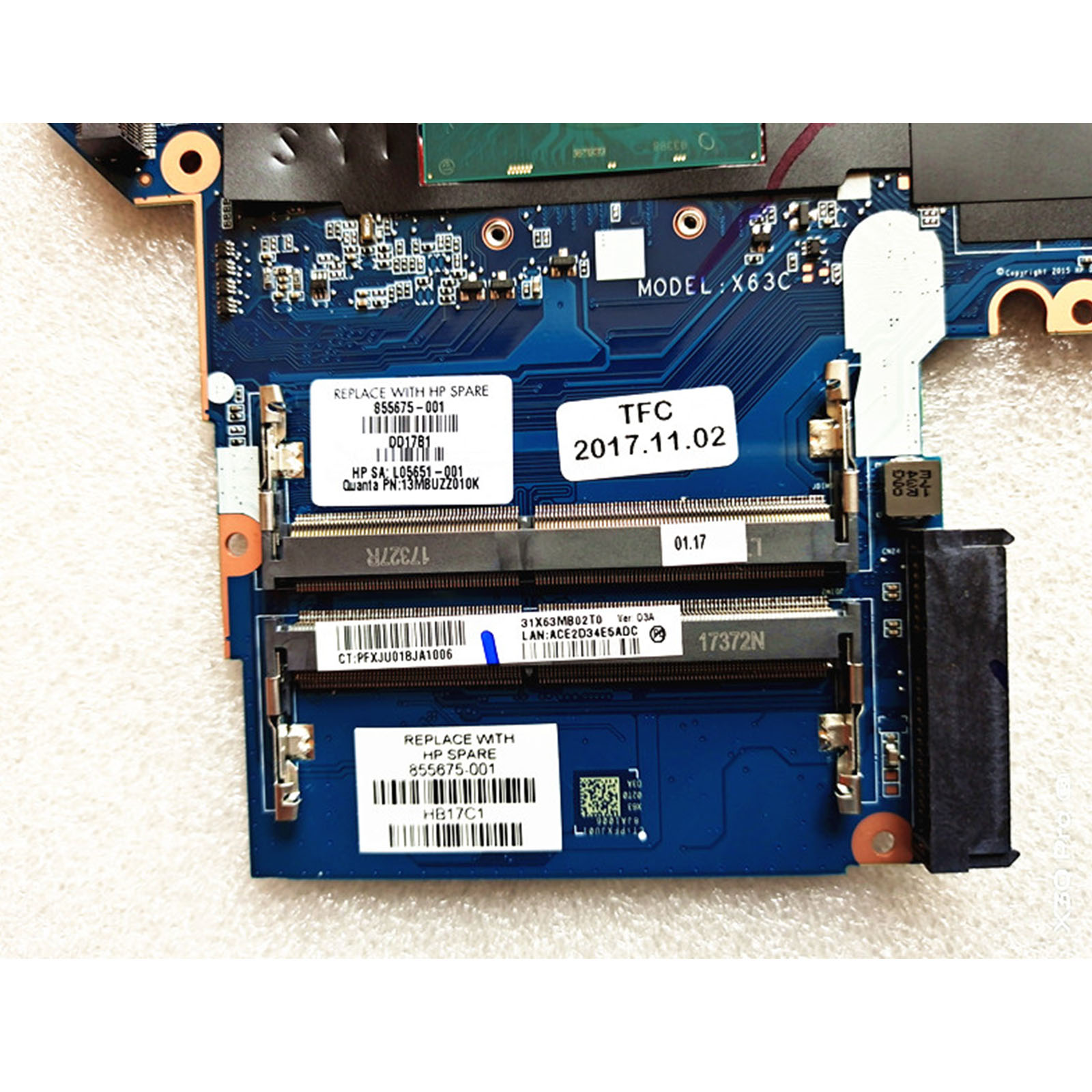 For HP ProBook 450 G3 i7-6500U Motherboard DAX63CMB6D1 855675-001