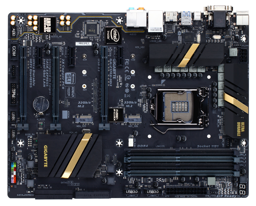 FOR GIGABYTE GA-Z170X-UD3 DDR4 I5 6600K I7 6700K Z170 Motherbroad