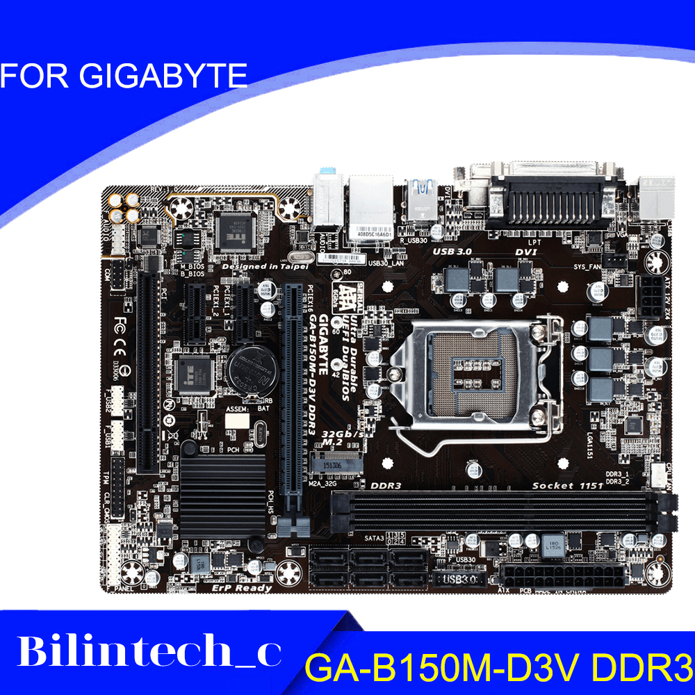 FOR GIGABYTE GA-B150M-D3V DDR3 B150 LGA1151 VGA+DVI Motherbroad