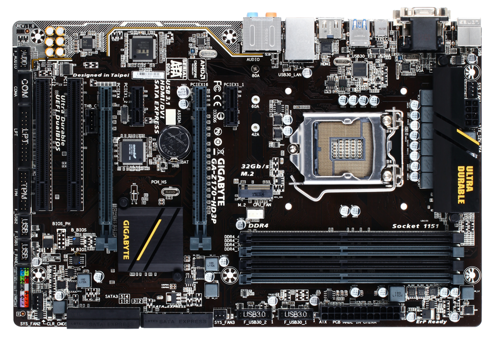 マザーボード i7-7700 + GIGABYTE GA-Z170-HD3P FOR GIGABYTE GA-Z170-HD3P Z170 64GB LGA1151 DDR4 Motherbroad Test