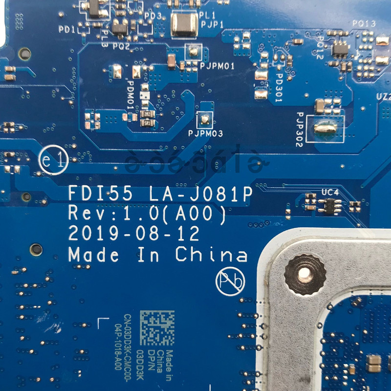 For Dell Inspiron 3593 i3-1005G1 LA-J081P 03DD3K 3DD3K Motherboard