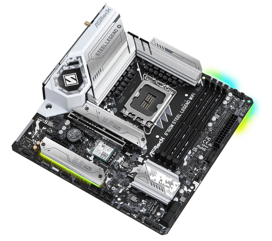 マザーボード B760M Steel Legend WiFi/LGA1700/MicroATX ASRock > B760M Steel Legend WiFi