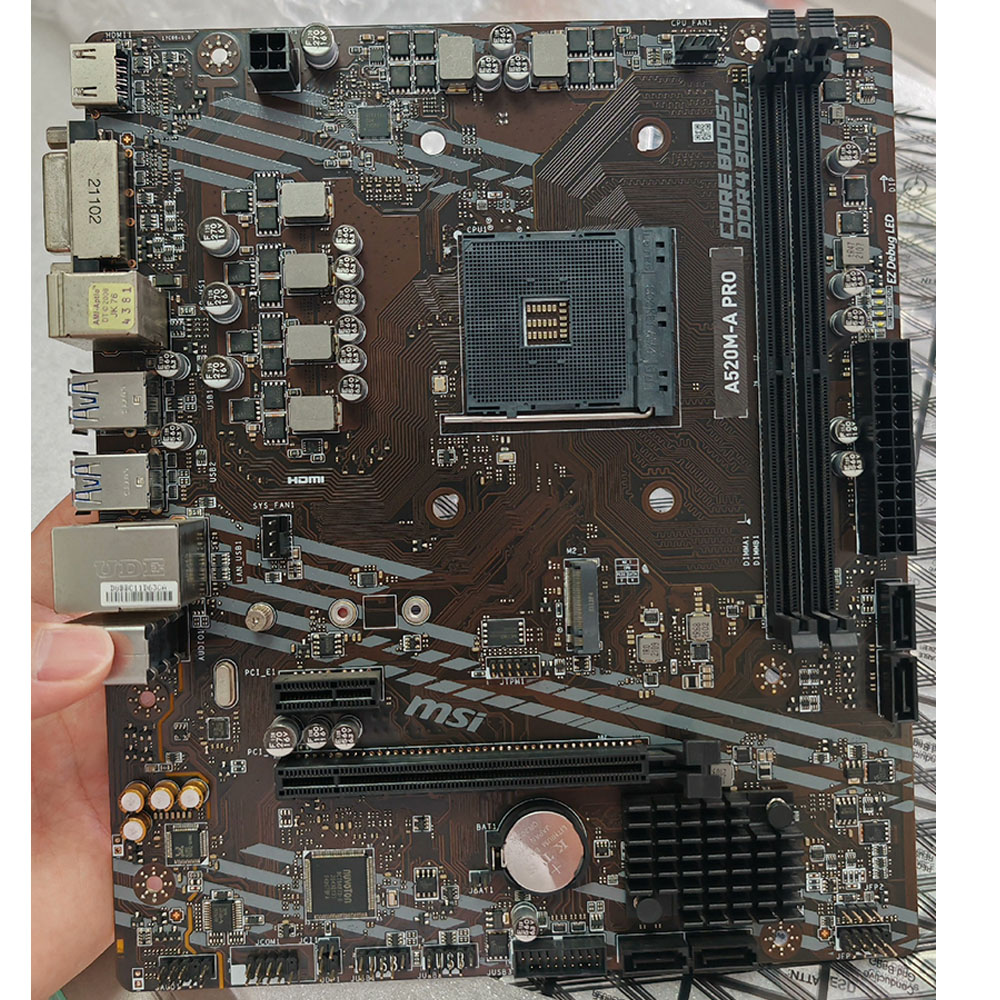 For MSI A520M-A PRO Motherboard Socket AM4 DDR4 DVI+1×M.2 4×SATA3