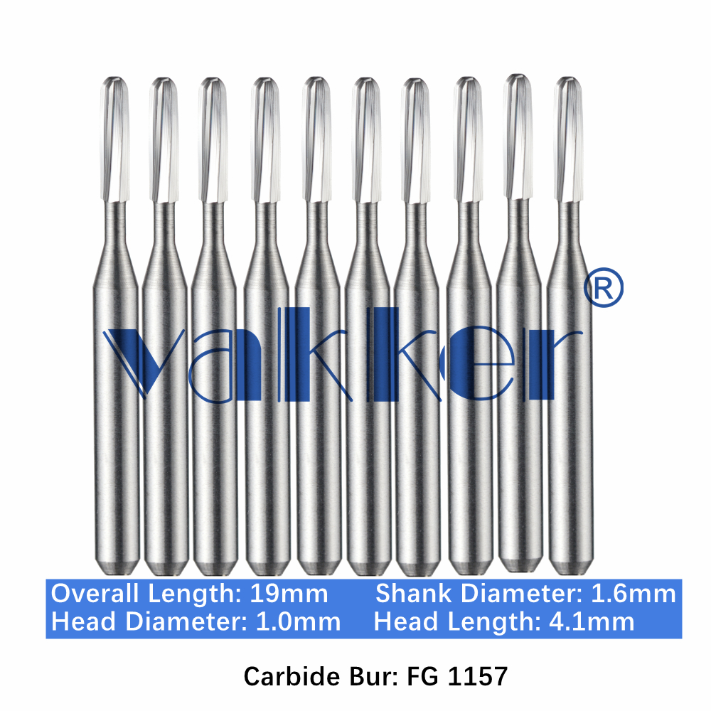 10-100Pcs Dental Carbide Burs FG 1157 for High Speed Handpiece Straight Dome End
