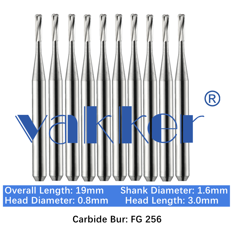 10-100pcs FG 256 Dental Carbide Burs High Speed Pear Friction Grip Drill Bits