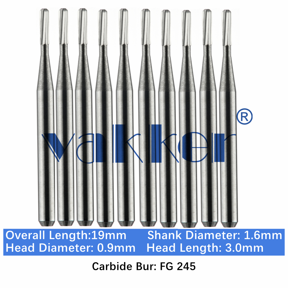 10-100pcs FG245 Dental Carbide Burs High Speed Pear Friction Grip Drill Bits