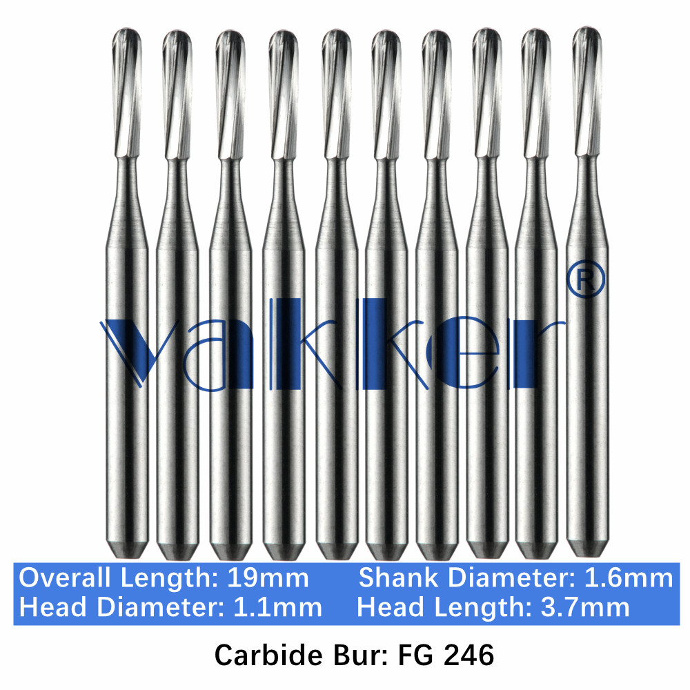 10-100pcs FG 246 Dental Carbide Burs High Speed Pear Friction Grip Drill Bits