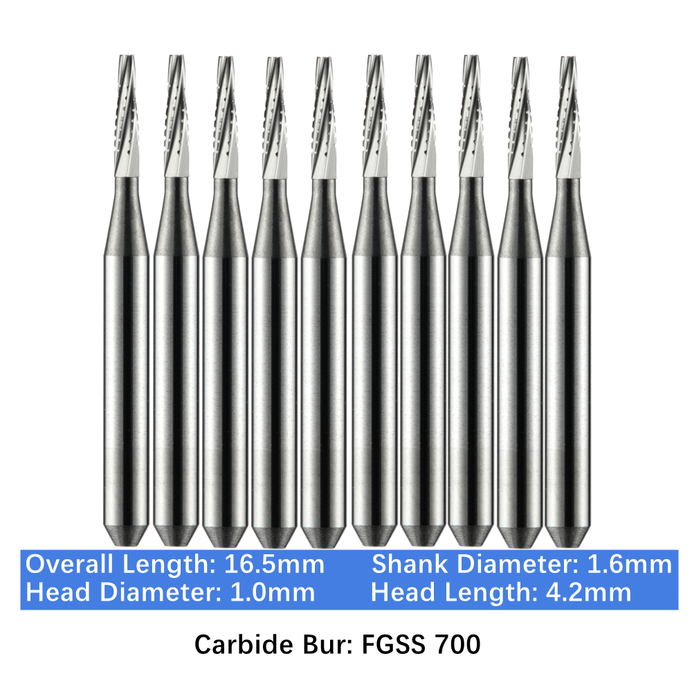 10-100pcs FGSS 700 Dental FG Carbide Burs Short Shank Taper Flat End Cross-Cut
