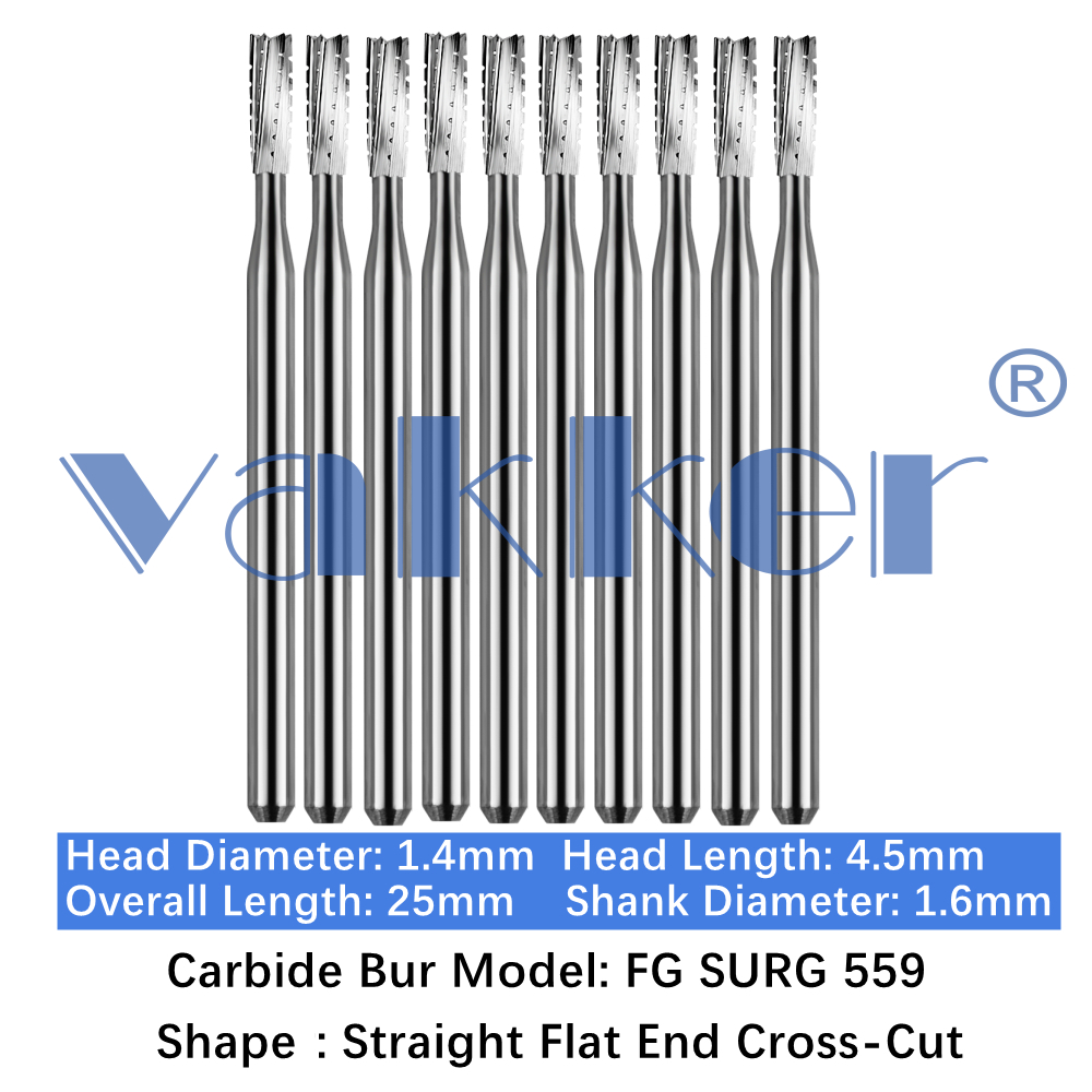 10-100pcs 25mm Dental Surgical Round Carbide Burs FG SURG 559 Friction Grip