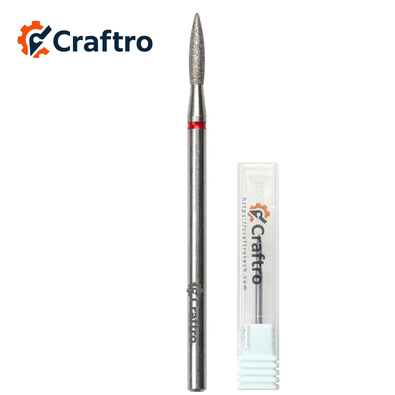 Craftro 3/32” Diamond Nail Drill Bit for Electric E-File Flame Shape Fine Medium