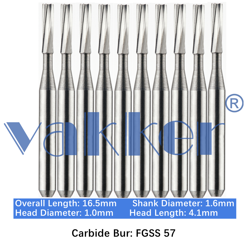 10-100pcs FGSS 57 Dental Tungsten Carbide Burs FG Straight Flat End Short Shank