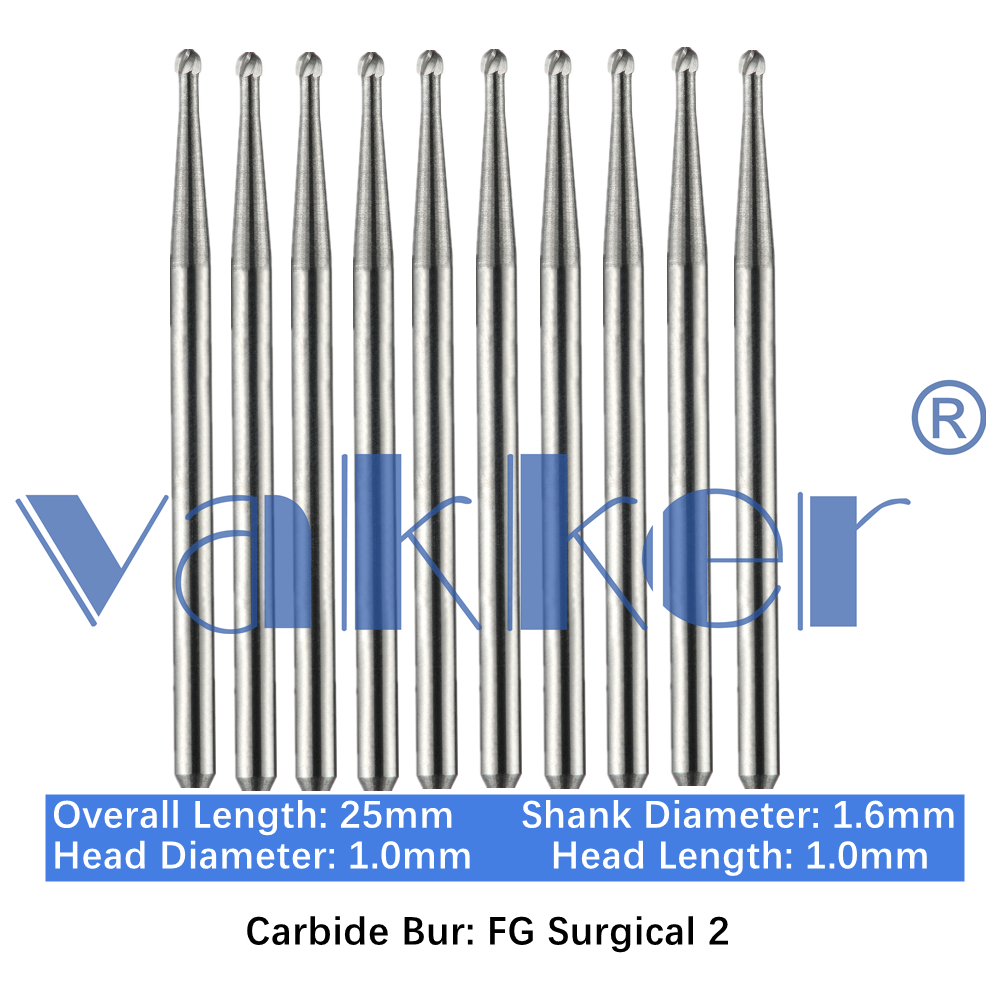 10-100pcs Dental Surgical Round Carbide Burs FG SURG 2 Friction Grip High Speed