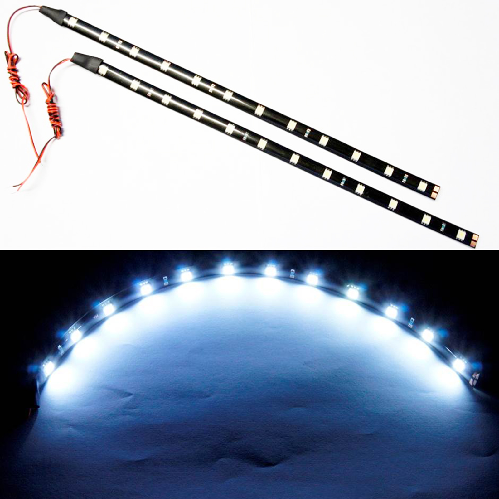 G4 AUTOMOTIVE 2x 12in 30cm Flexible LED Strip 5050 Car Under Dash Light ...