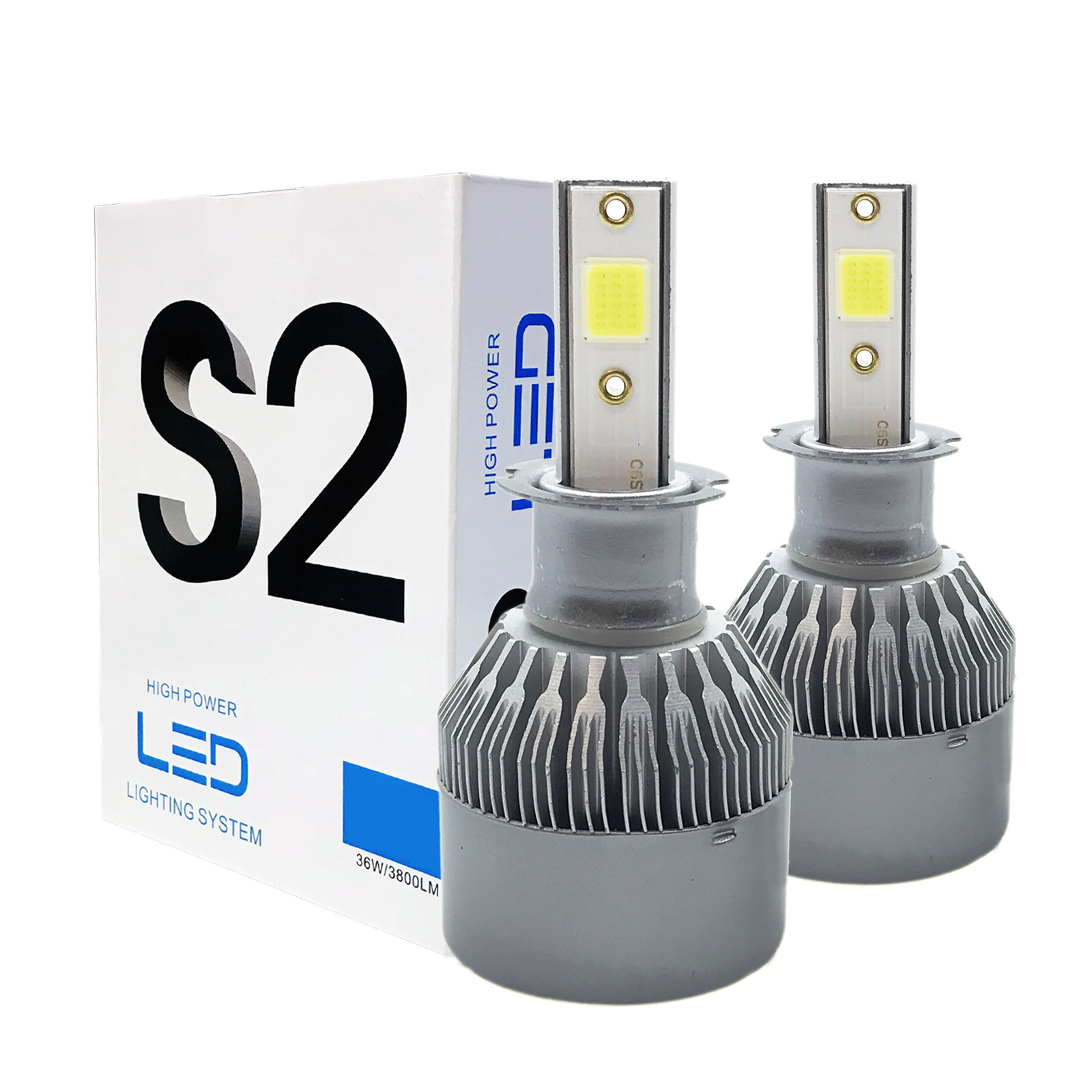 2x H3 30W SMD Fog LEDs Car Bulbs Super Bright CanBus Pure White 6000K