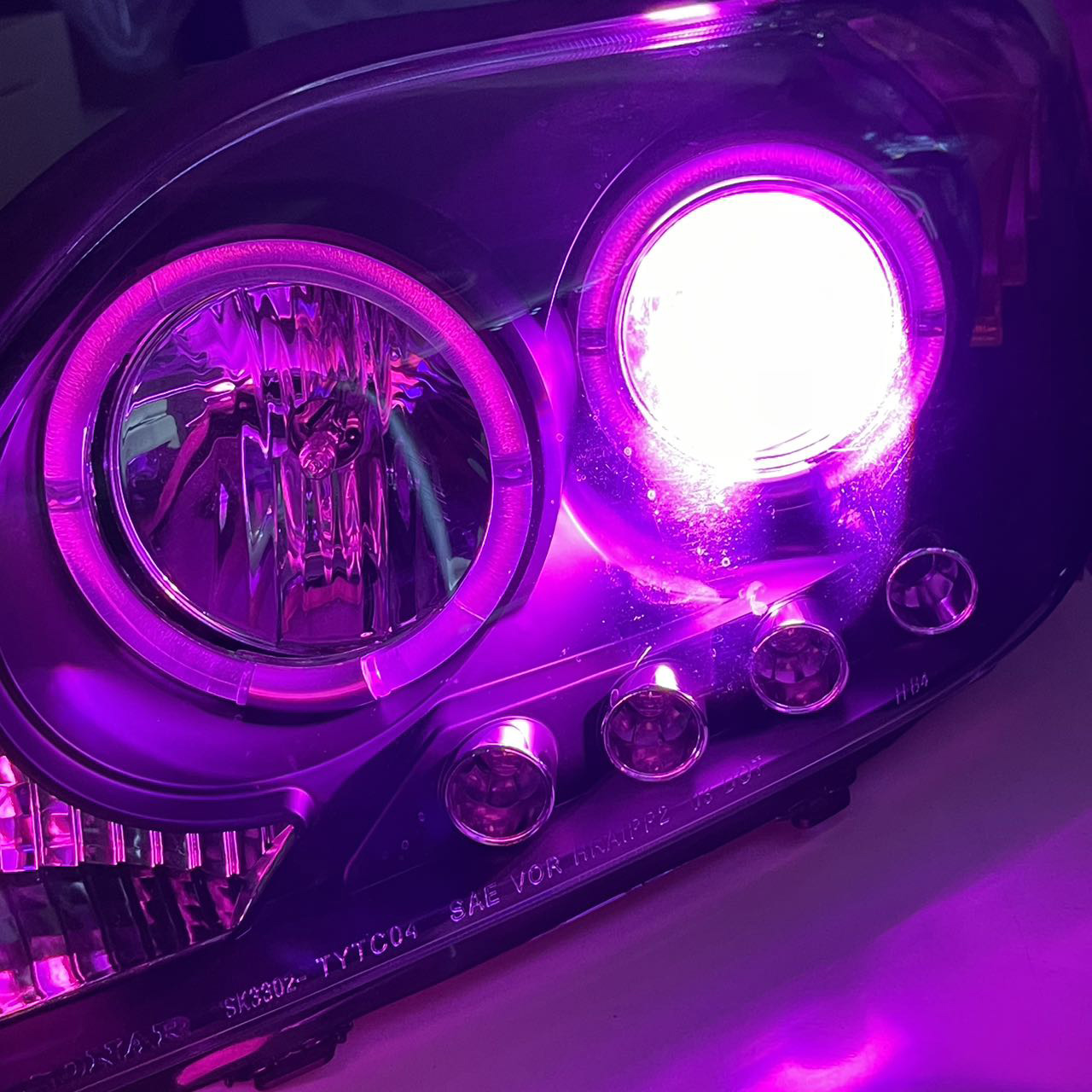 H7 12000K Pink Purple LED Kit COB Headlight Bulbs High Bright for