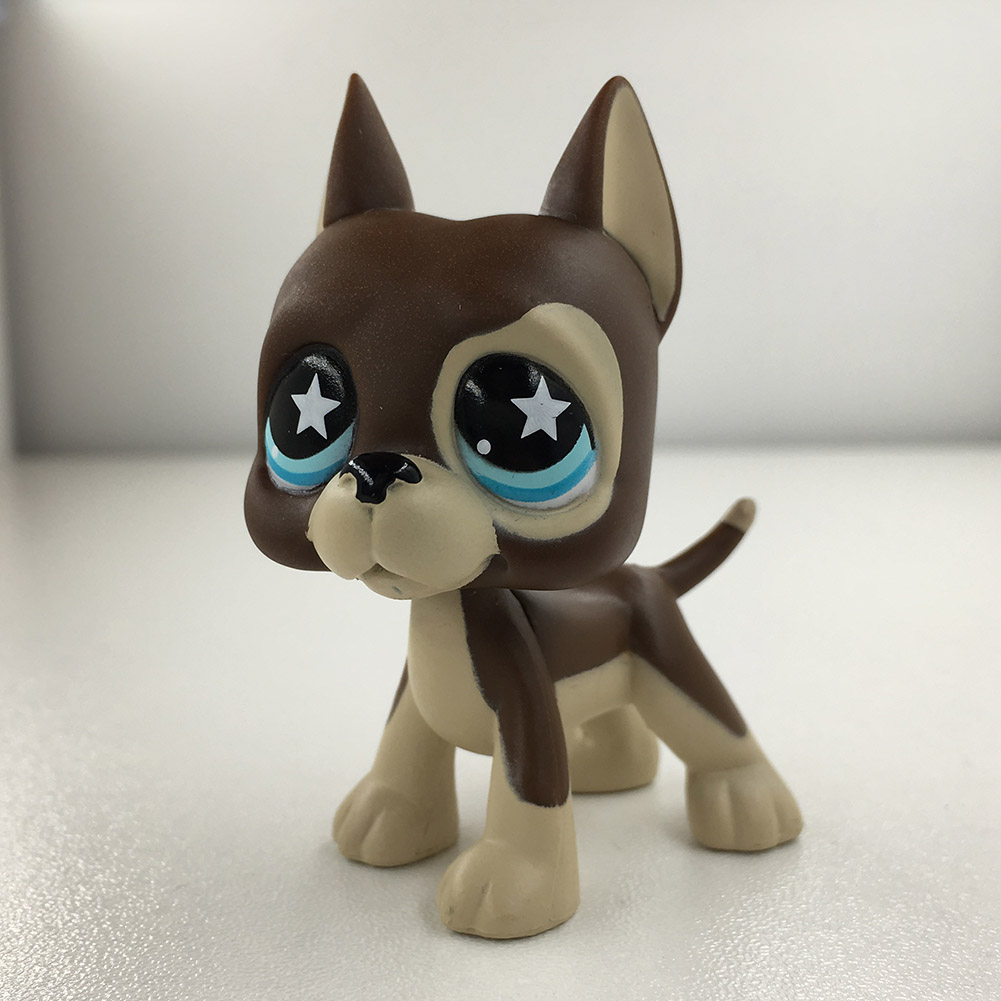 Hasbro LPS 817 Littlest Pet Shop Chocolate Great Dane Dog Blue Star ...