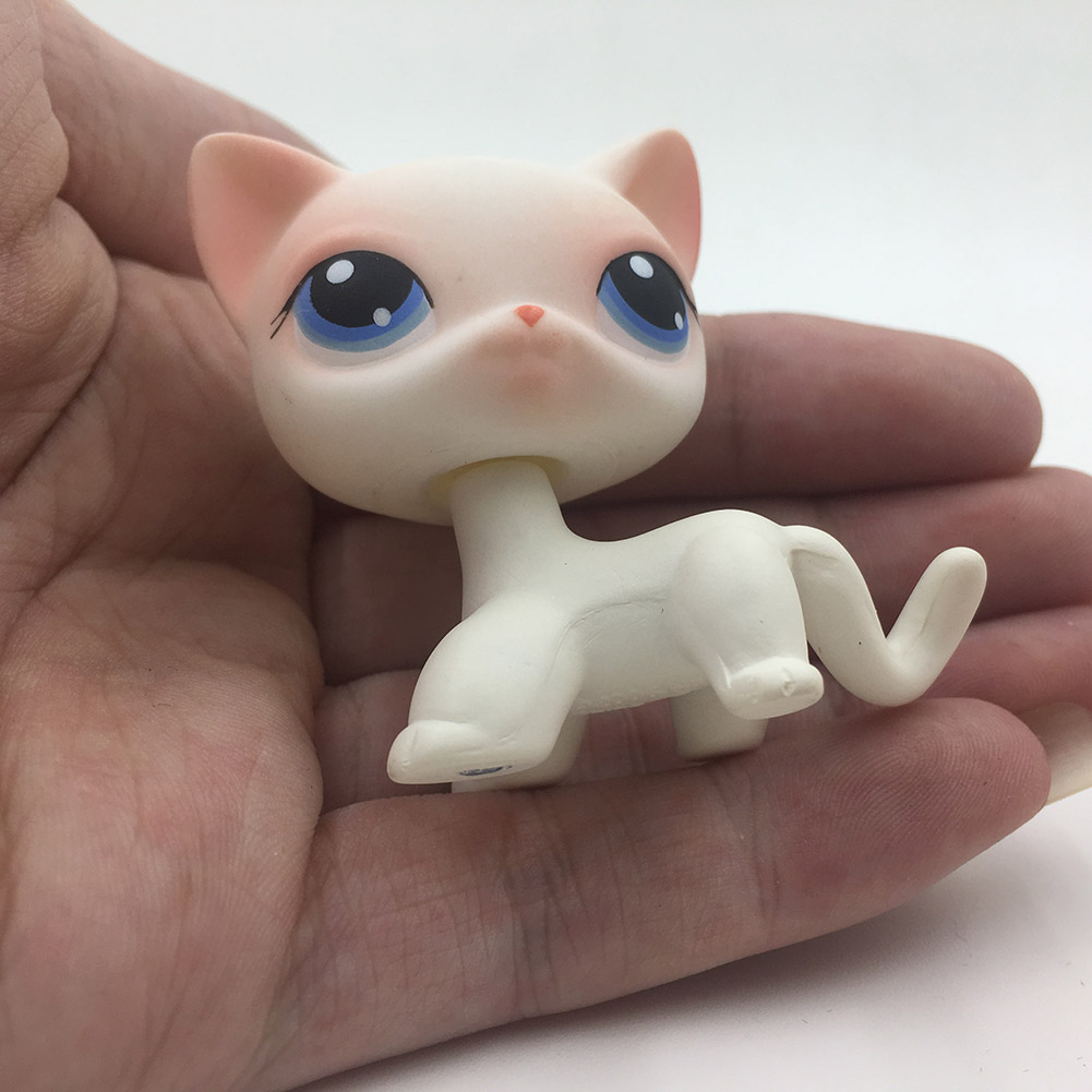 Littlest Pet Shop Figures LPS 64 White Pink Cat Blue Eyes Kitty Kitten ...