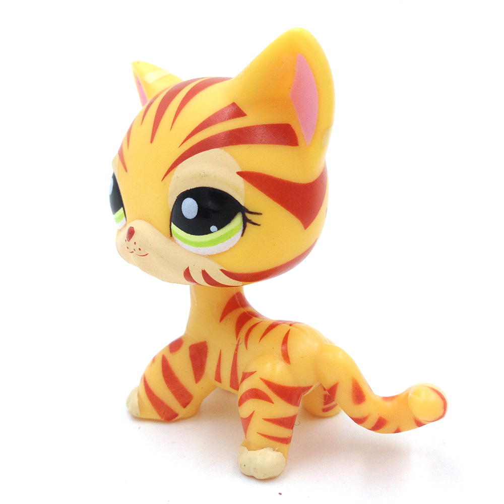 Littlest Pet Shop LPS 1451 Short Hair Tiger Cat Kitten Kitty Green Eyes Toy Gift 735935050027 eBay