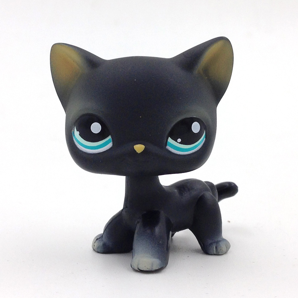 Hasbro Littlest Pet Shop Black Siamese Cat Kitty Toys Kids Gift LPS Toy