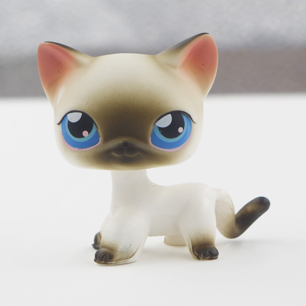 Littlest Pet Shop Rare Toy Short Hair Cat White Kitty Blue Eyes LPS
