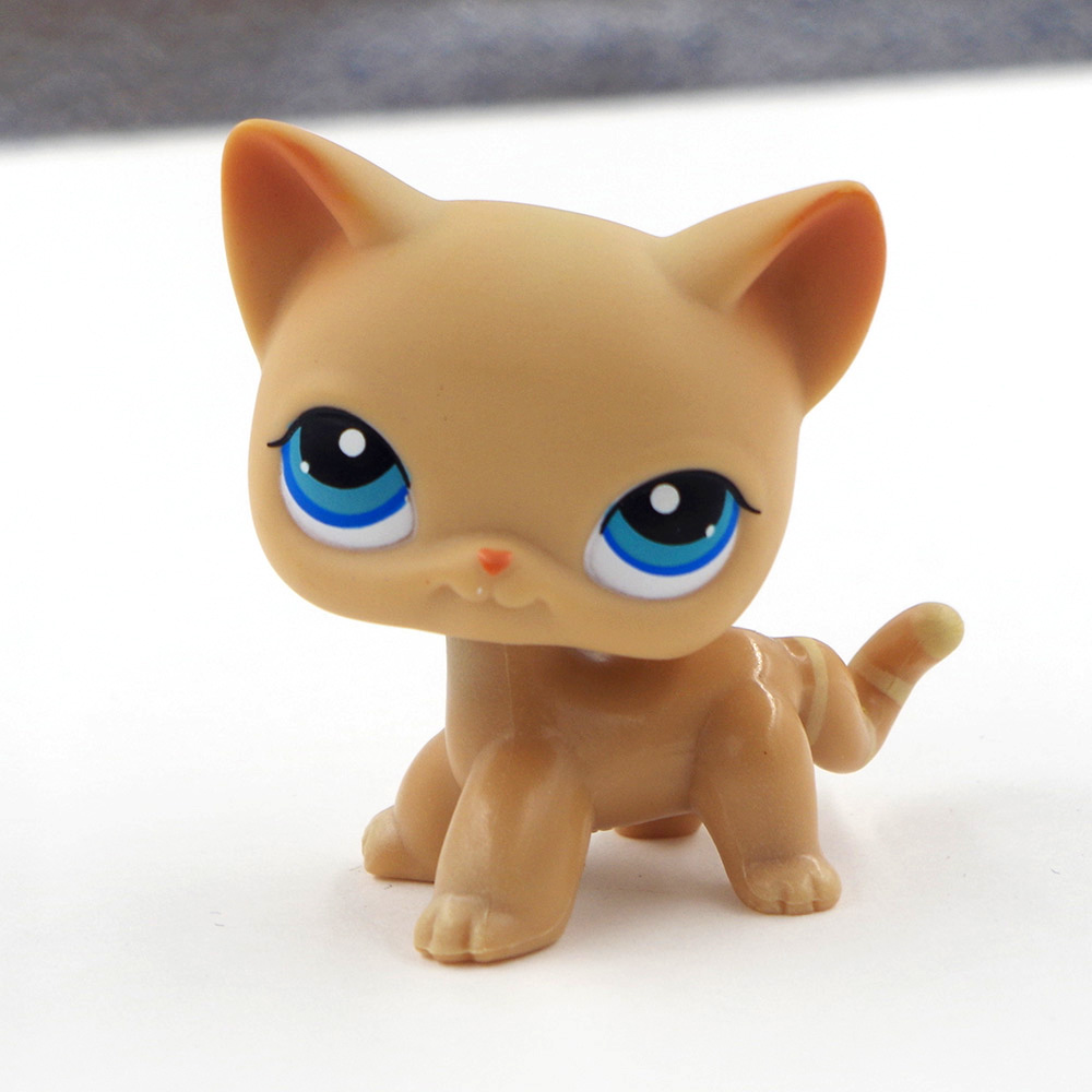 LPS short hair cat Littlest Pet Shop toys #228 bronw ears girls birthday present